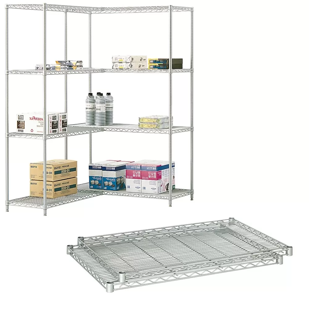 Safco Industrial Extra 2-Shelf Metal Shelf, 36", Metallic Gray (5290GR) New