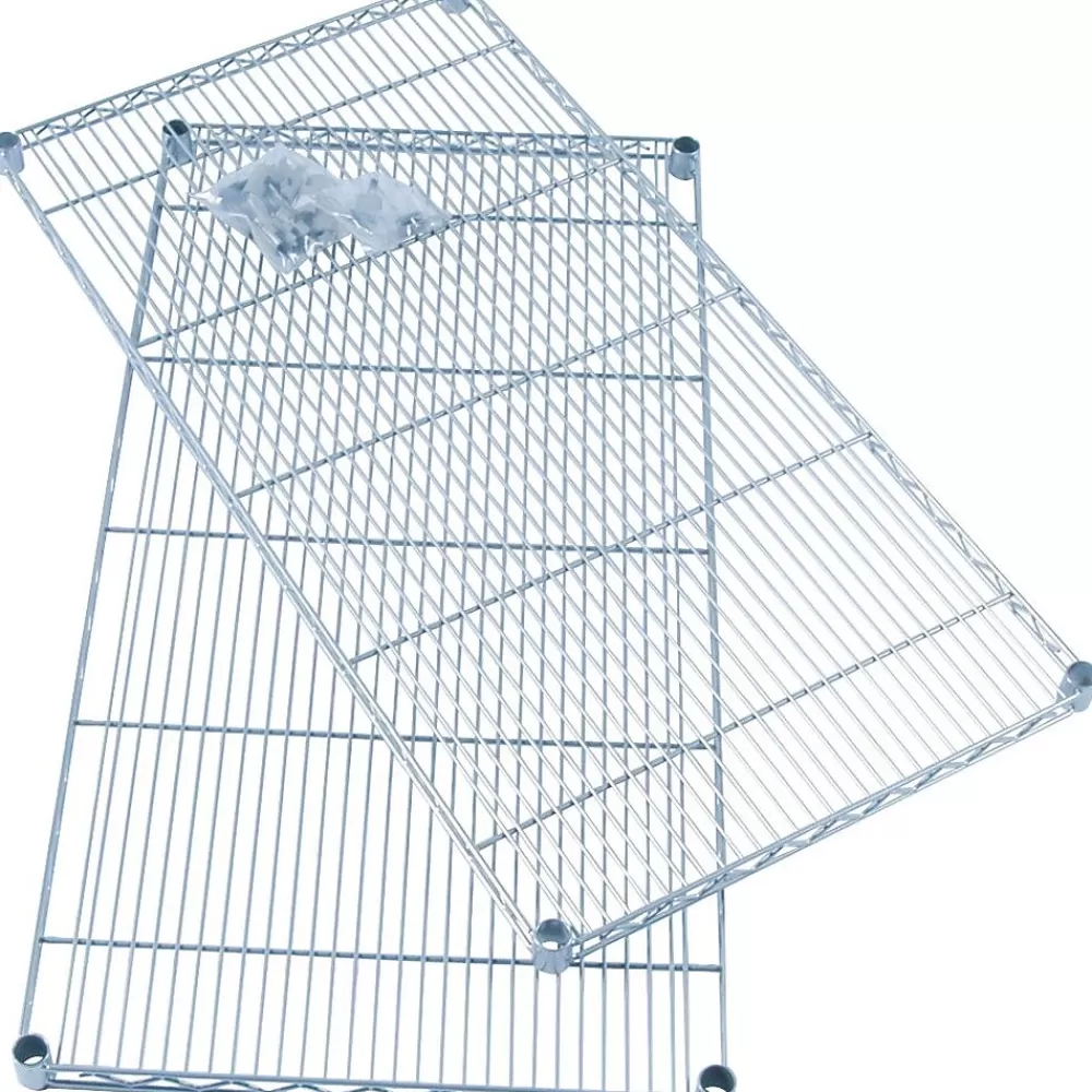 Safco Industrial Extra 2-Shelf Wire Mounted, 48.03", Metallic Gray (5296GR) Discount