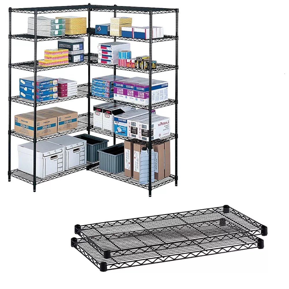 Safco Industrial 2-Shelf Metal Extra Shelf, 48.03", Black (5296BL) Store