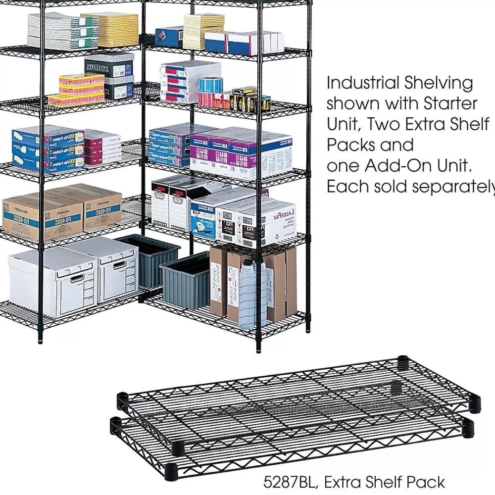 Safco Industrial 2-Shelf Metal Extra Shelf, 36", Black (5287BL) Cheap
