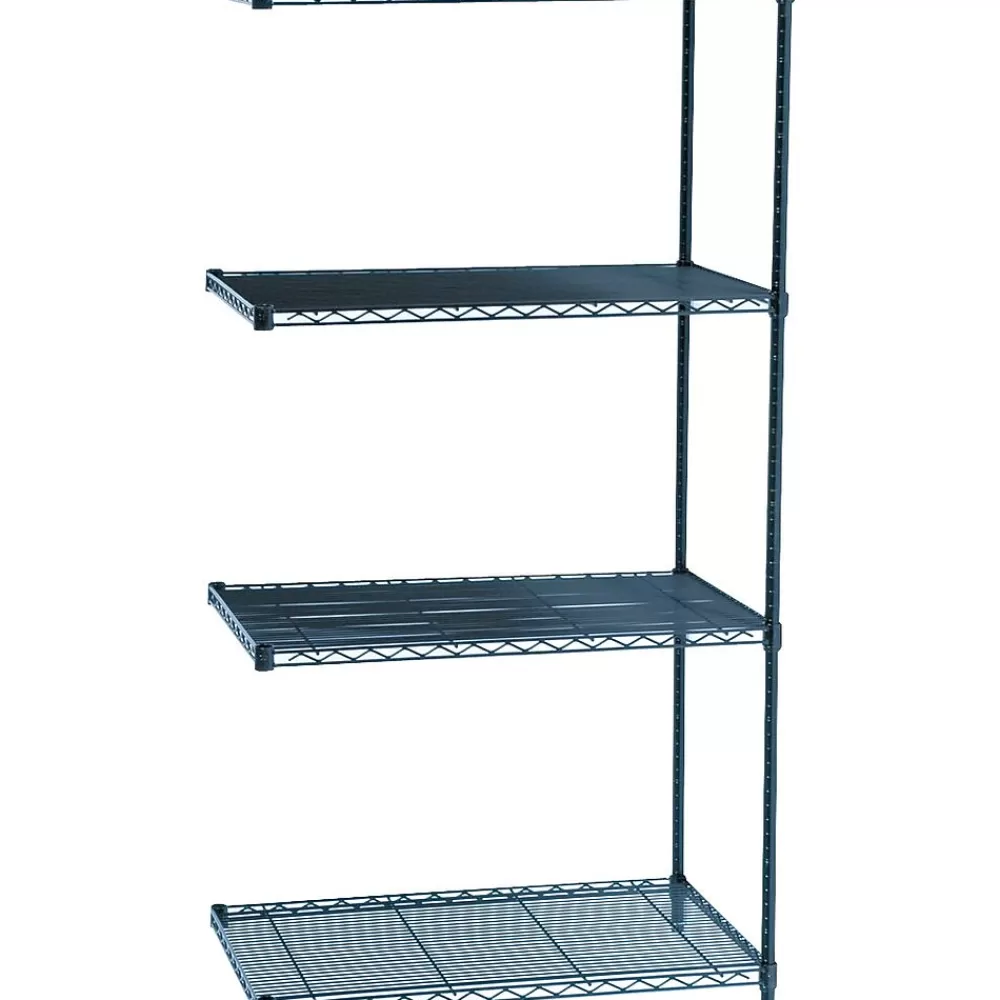 Safco Industrial 4-Shelf Wire Unit, 36", Black (5289BL) Outlet