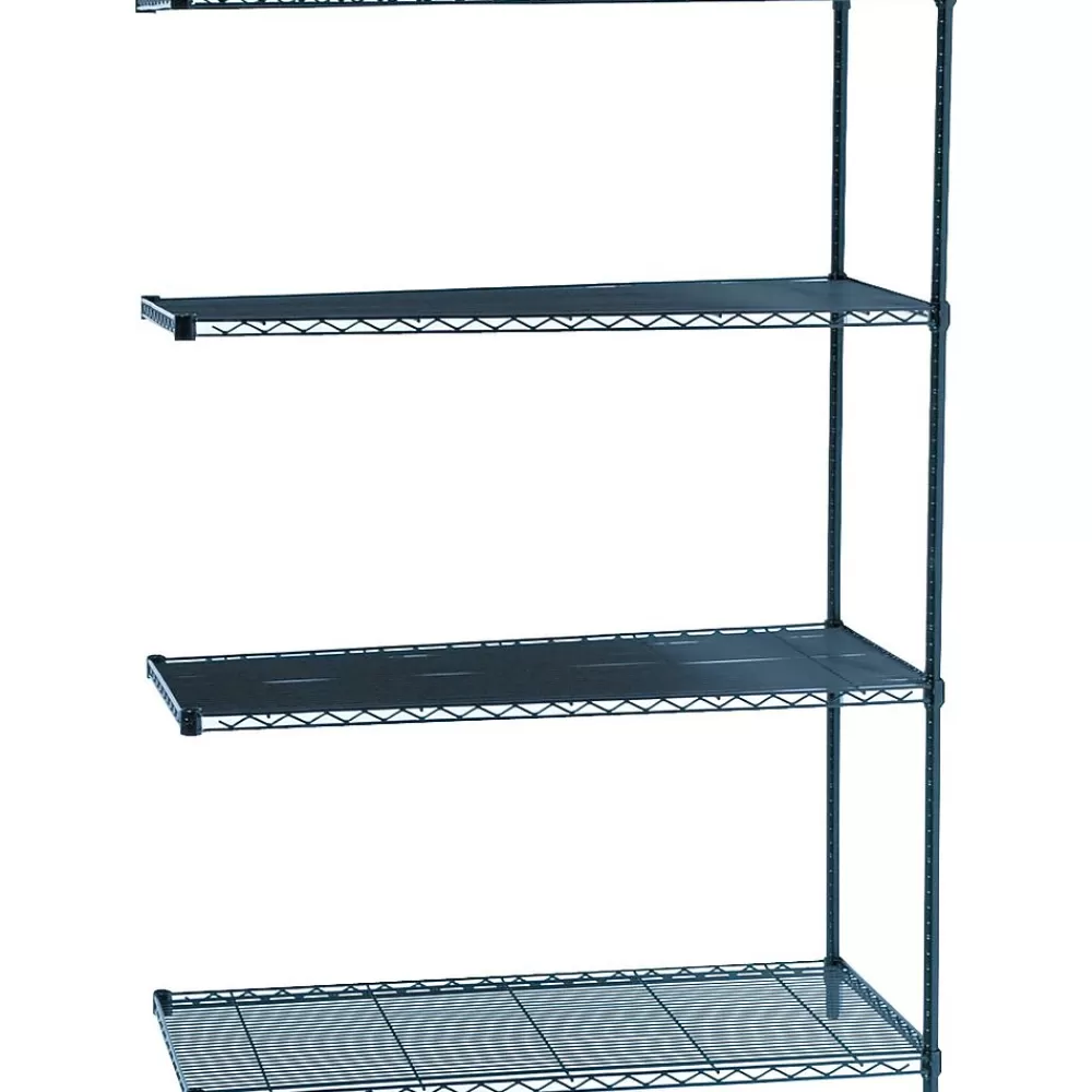 Safco Industrial 4-Shelf Wire Unit, 48", Black (5295BL) Best Sale