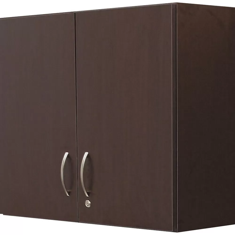 Safco ® Modular Break Room Breakroom Wall Cabinet, Asian Night/Black, 30"H x 36"W x 14"D Shop