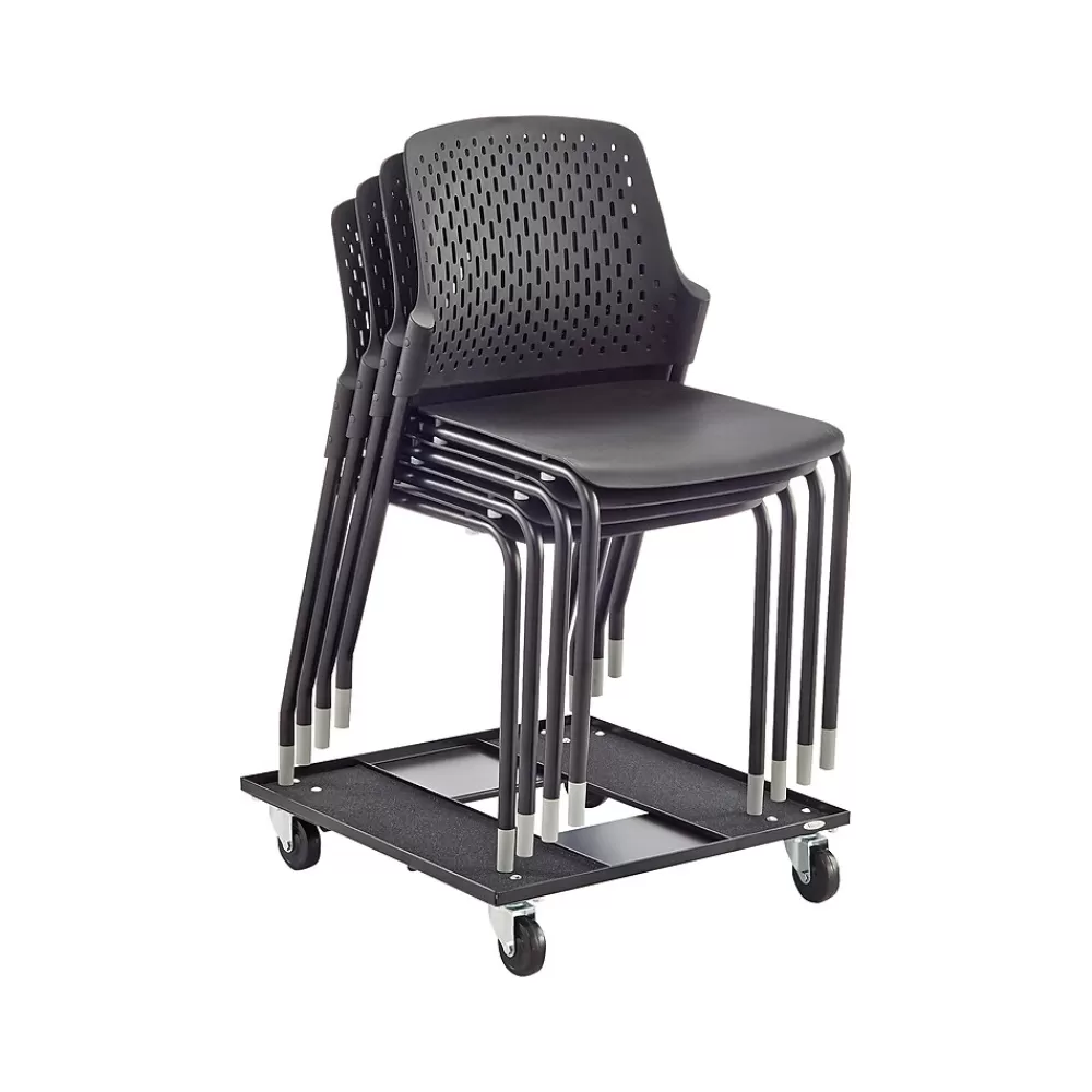 Safco Next High-Impact Polypropylene Office Chair, Black, 4/Carton (4287BL) Fashion