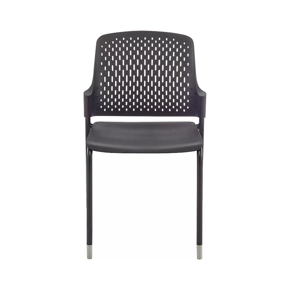 Safco Next High-Impact Polypropylene Office Chair, Black, 4/Carton (4287BL) Fashion
