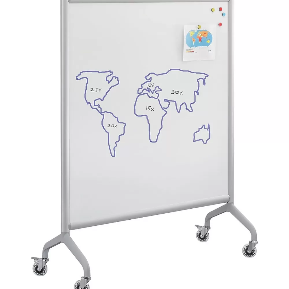 Safco ® Rumba™ Whiteboard Collaboration Screen, 42" x 16" x 54", White/Gray (2015WBS) Best