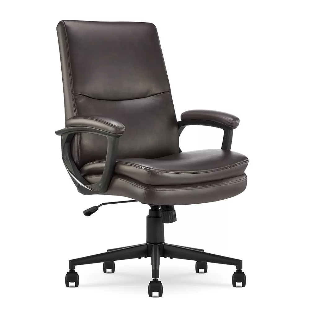 Serta Comfort Modern Ergonomic Bonded Leather Swivel Executive Chair, Brown (CHR10132B) Fashion
