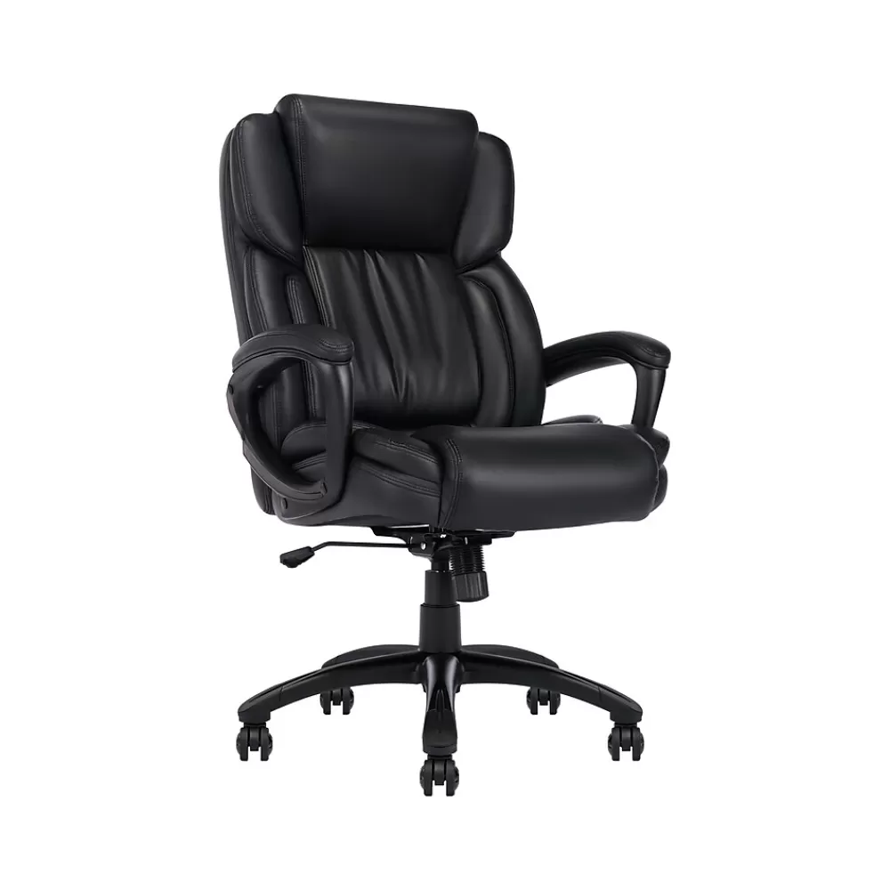 Serta Garret Ergonomic Bonded Leather Swivel Executive Chair, (43520E) Space Black Fashion