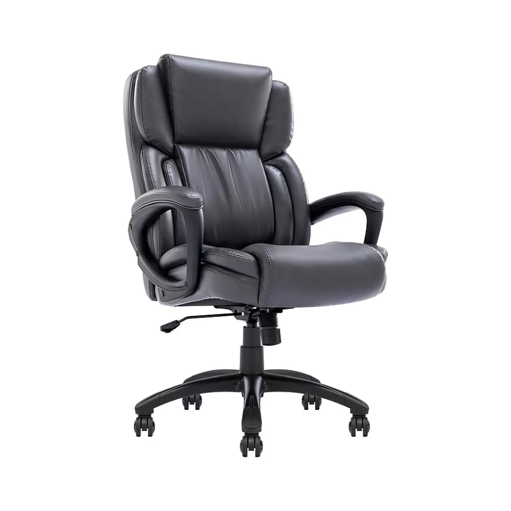 Serta Garret Ergonomic Bonded Leather Swivel Executive Chair, (43520F) Space Gray Clearance