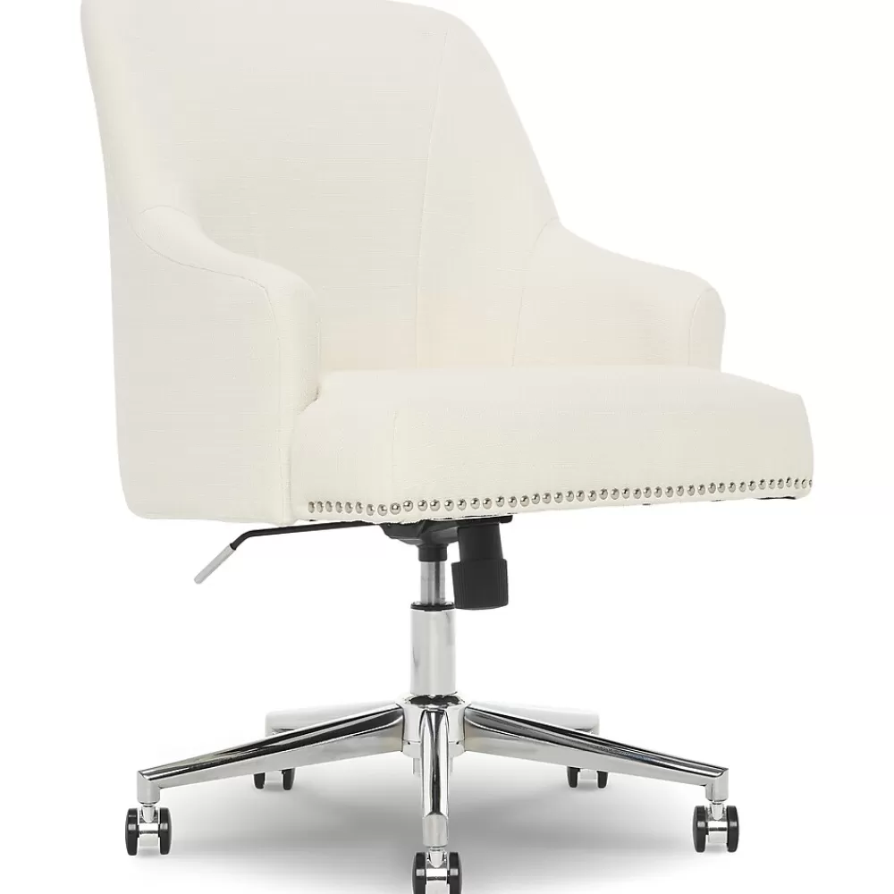 Serta Leighton Fabric Home Office Chair, Ivory (48444) Clearance