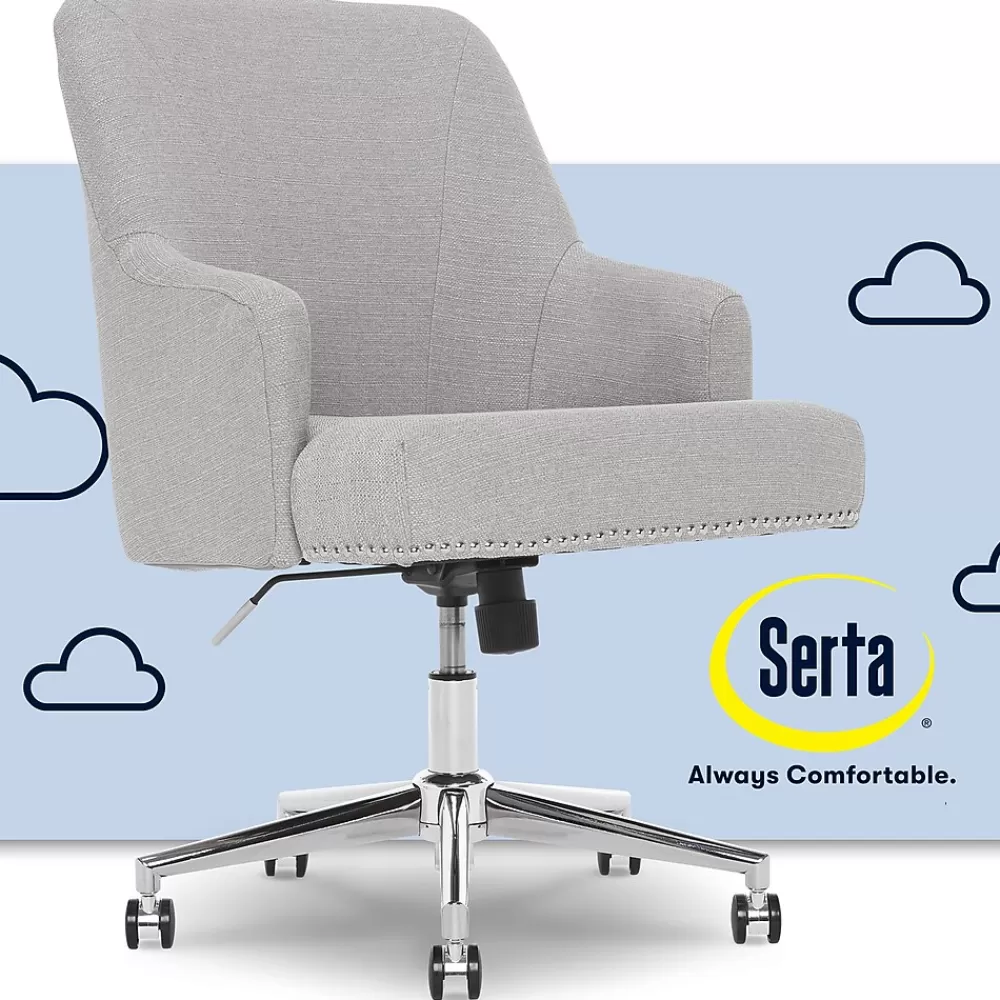 Serta Leighton Fabric Home Office Chair, Light Gray (48371) Flash Sale
