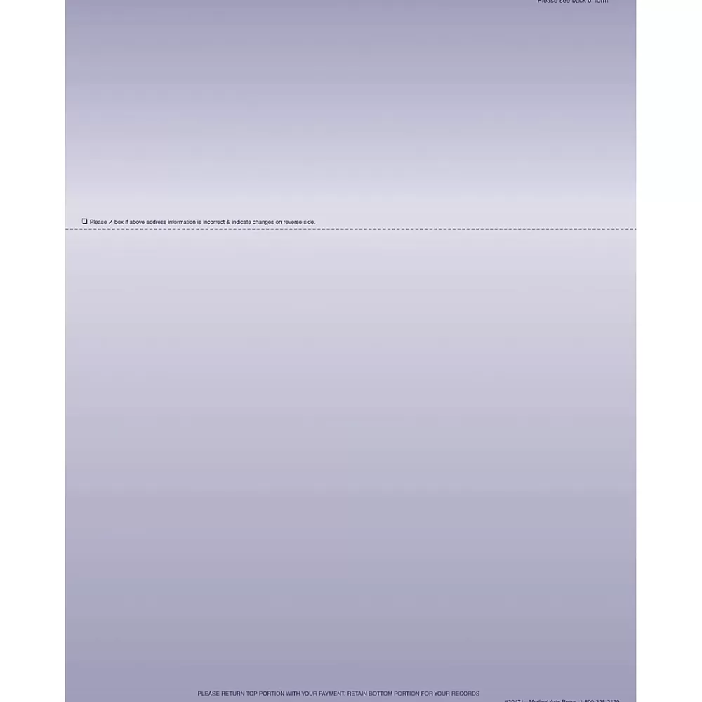 Medical Arts Press Solid Color Laser Statements, Style A, with Credit Card Information, Purple Fashion