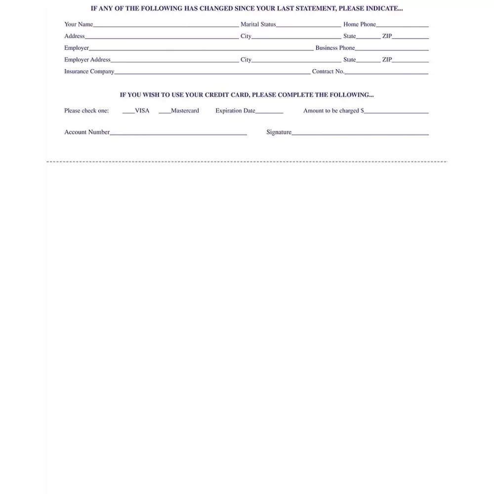 Medical Arts Press Solid Color Laser Statements, Style A, with Credit Card Information, Purple Fashion