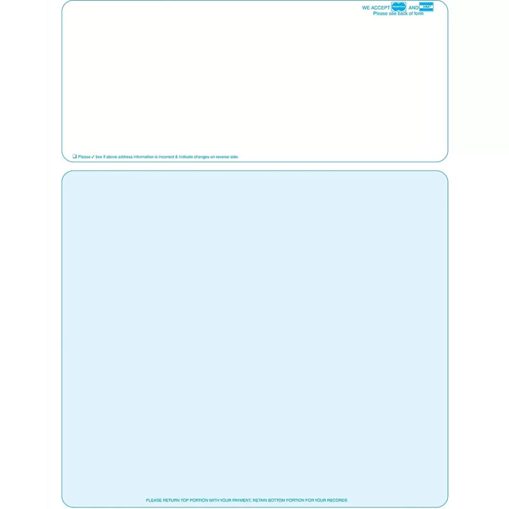 Medical Arts Press Solid Color Laser Statements, Style B, with Credit Card Information, Teal Store