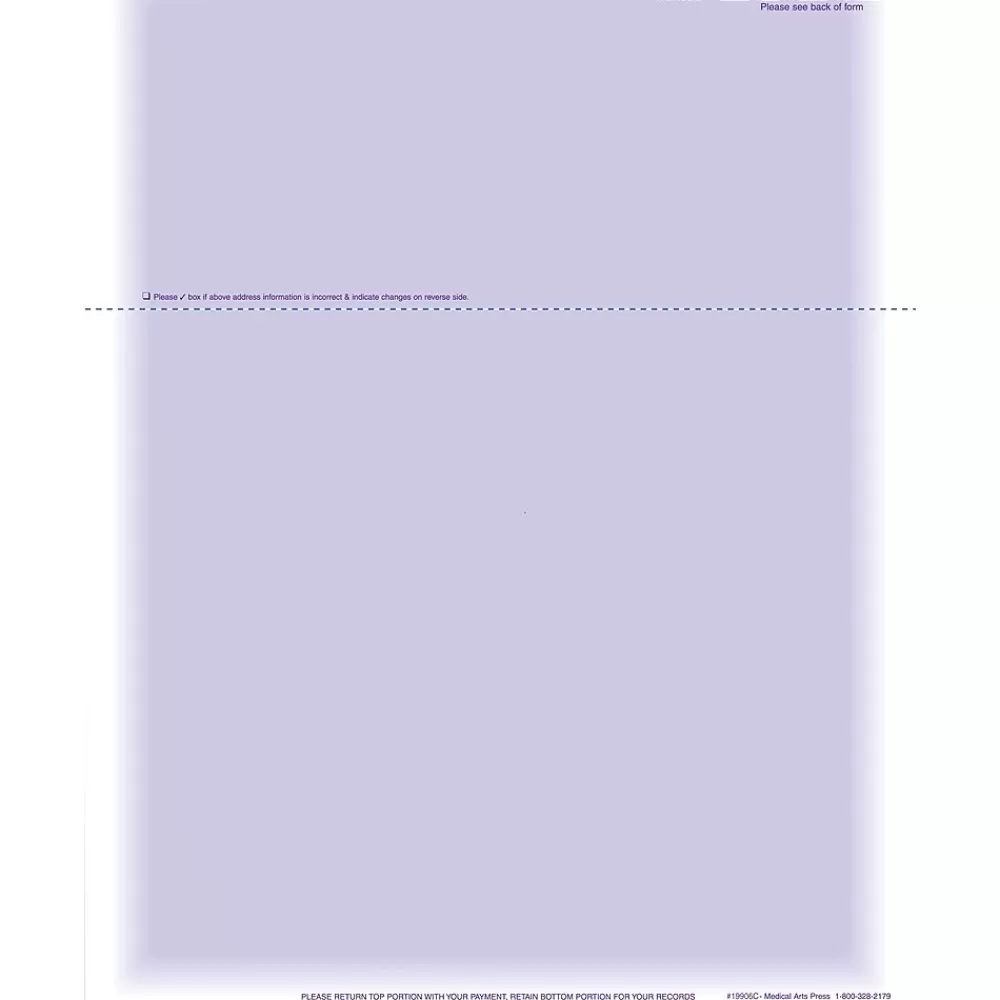 Medical Arts Press Solid Color Laser Statements, Style C, with Credit Card Information, Purple Outlet
