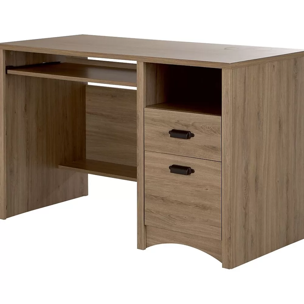 South Shore Gascony 46" Computer Desk, (9064070) Rustic Oak Store