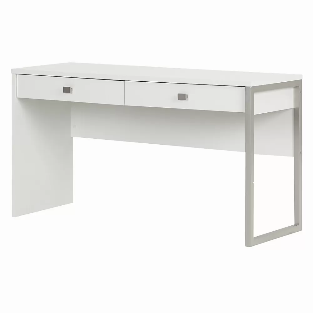 South Shore Interface Desk with 2 Drawers, White (10536) Online