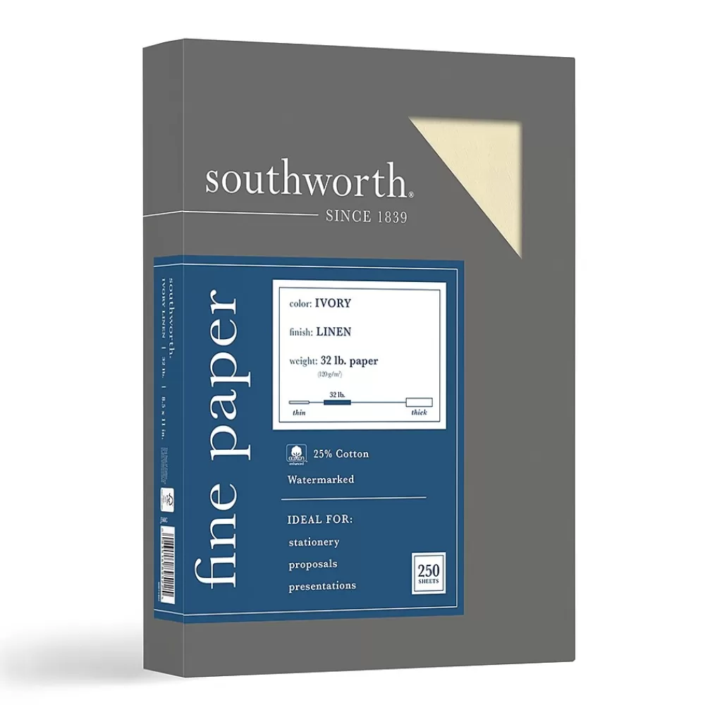 Southworth 8.5" x 11" Business Paper, 32 lbs., 100 Brightness, 250/Box (J568C) Sale
