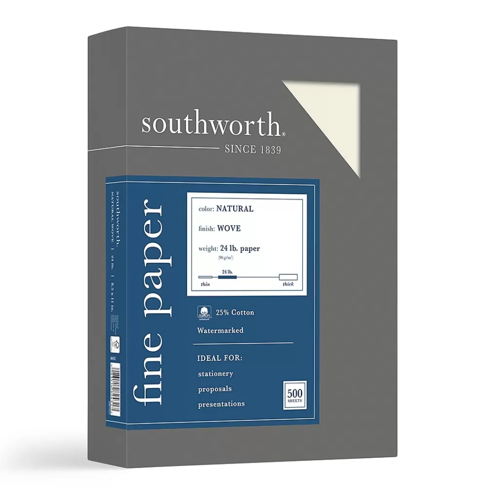 Southworth 8.5" x 11" Business Paper, 24 lbs., 100 Brightness, 500/Box (404NC) Fashion