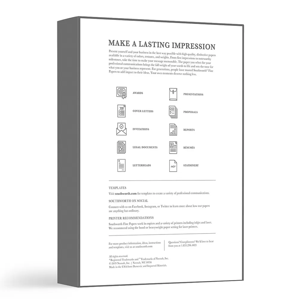 Southworth 8.5" x 11" Business Paper, 20 Lbs., Wove, 500/Box (403CR) Sale