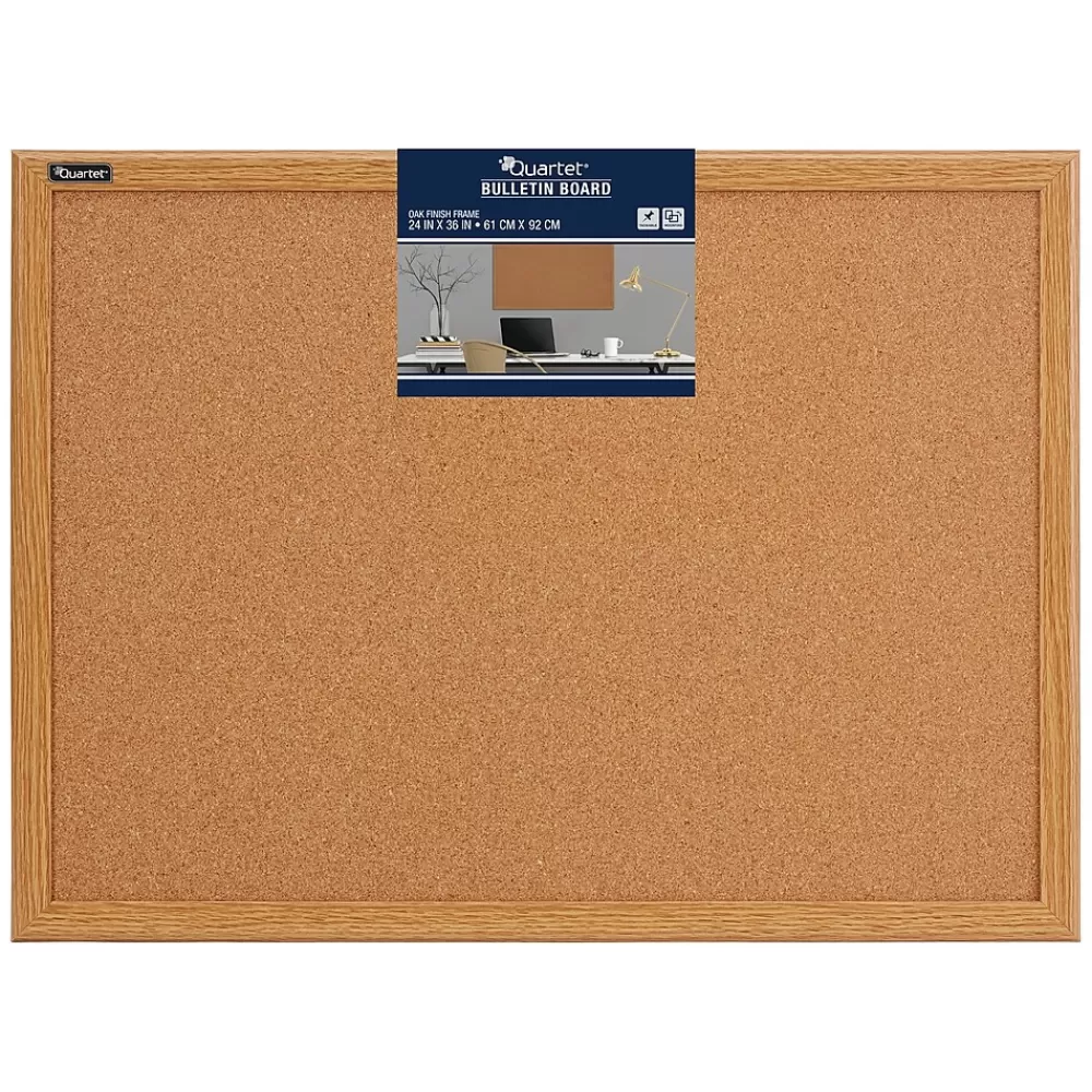 Quartet Staples Durable Cork Bulletin Board, Oak Finish Frame, 2' x 3' (85223B) Shop