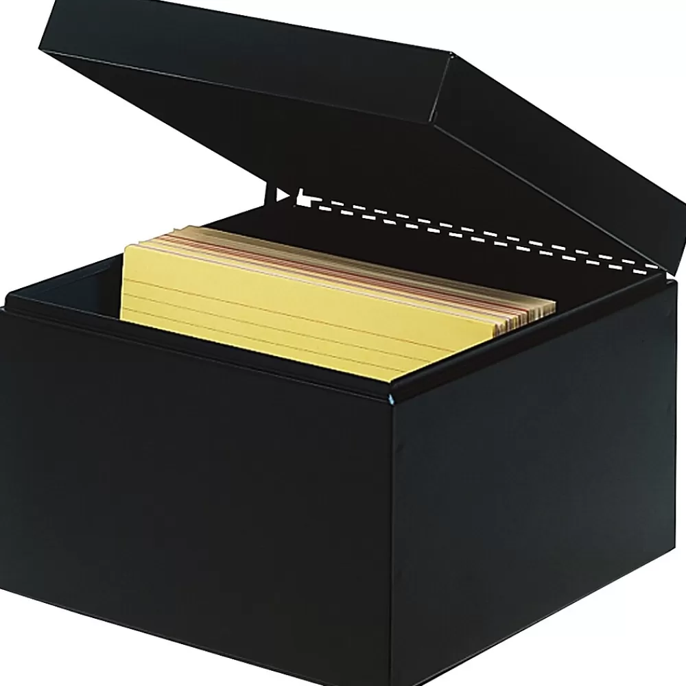 Steelmaster Metal File Box, 900 Card Capacity, Black, 5" x 8" Best