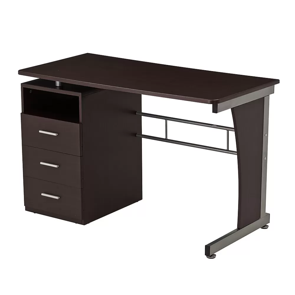 RTA Techni Mobili 48"W Computer Desk with Ample Storage, Chocolate (-3520-CH36) Sale