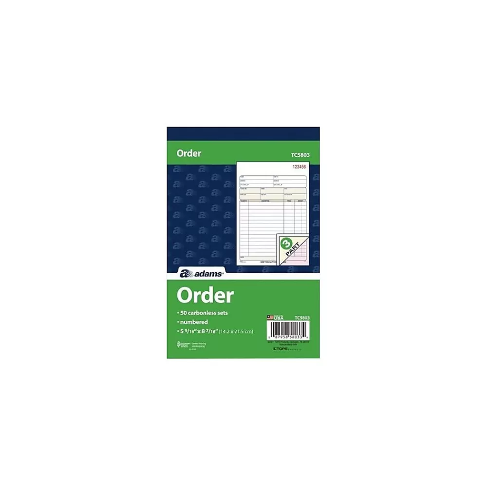 TOPS ™ Carbonless Order Book, 3-Part, 50 Sheets/Book (TC5803) Clearance