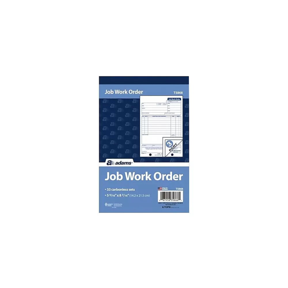 TOPS 3-Part Carbonless Work Orders, 33 Sets/Book (T5868) Flash Sale
